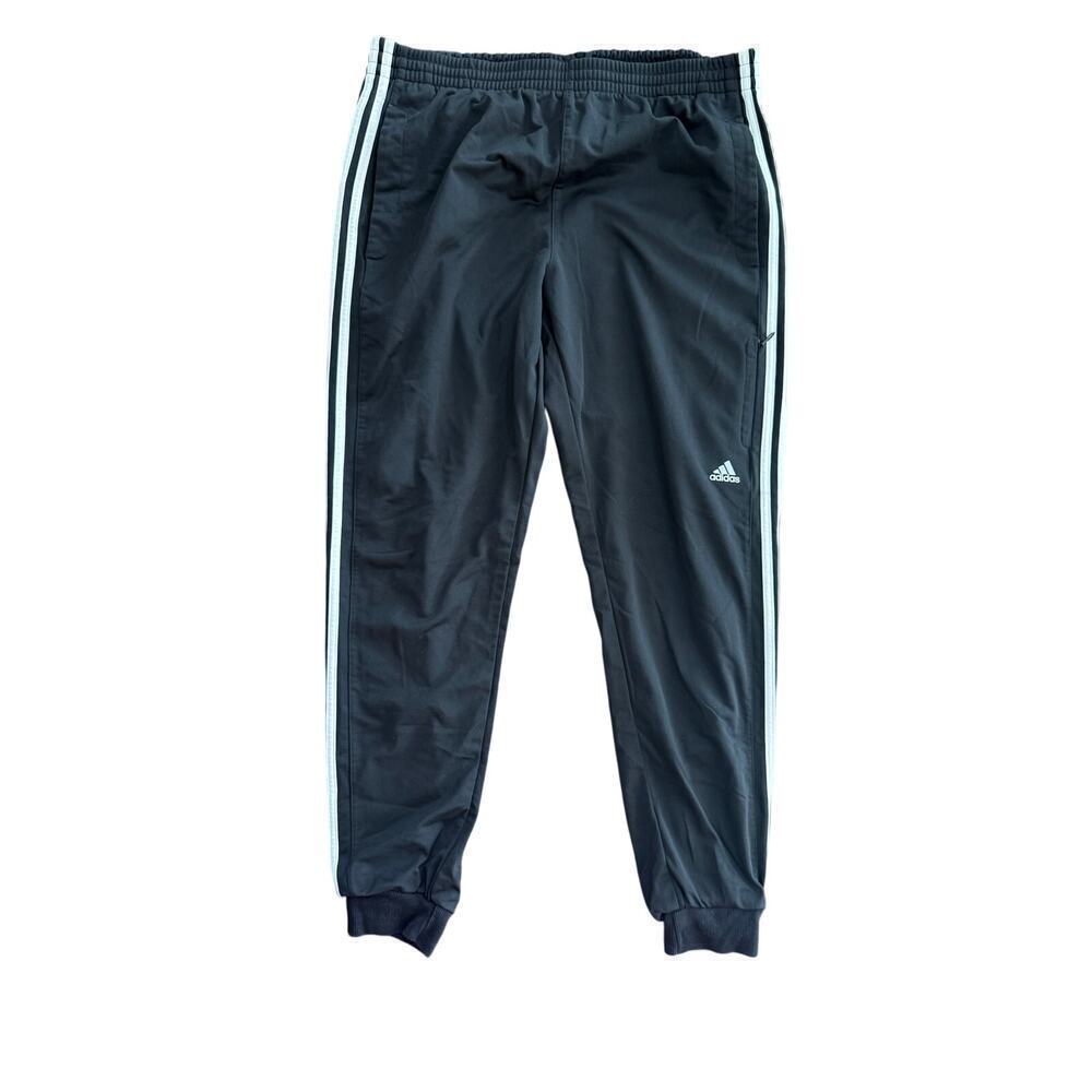 Adidas Men's Black & White 3-Stripe Athletic Training Joggers Pants Size XL